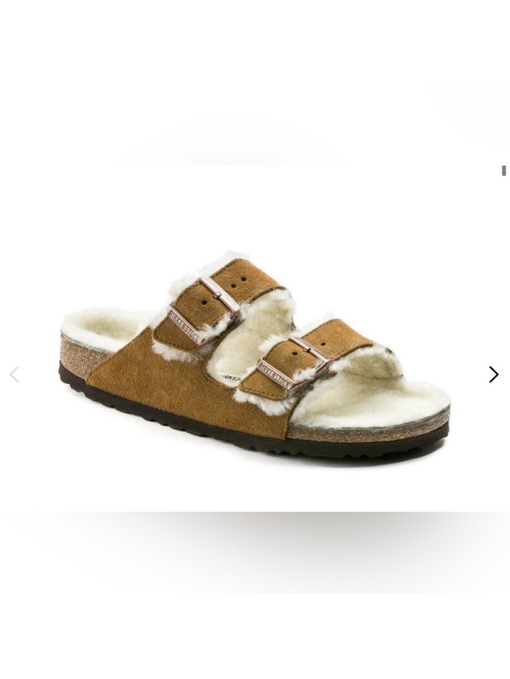 Birkenstock Arizona Shearling Sandals - Mink - Picture 2 of 7